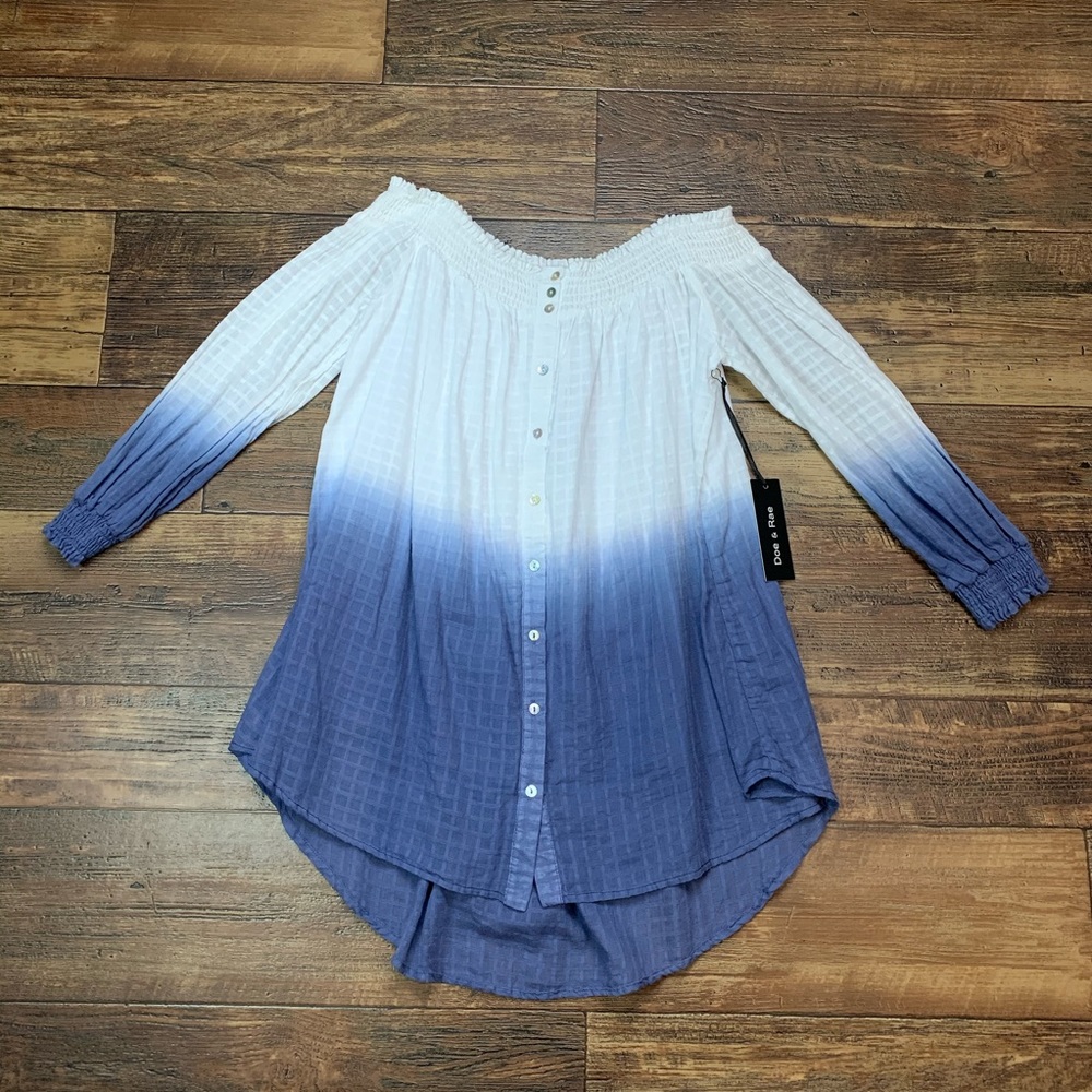 Doe & Rae tie dye off the shoulder top Size Small - Picture 2 of 9